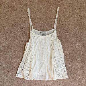 American Eagle Outfitters Women’s Medium White Eyelet Tank Top